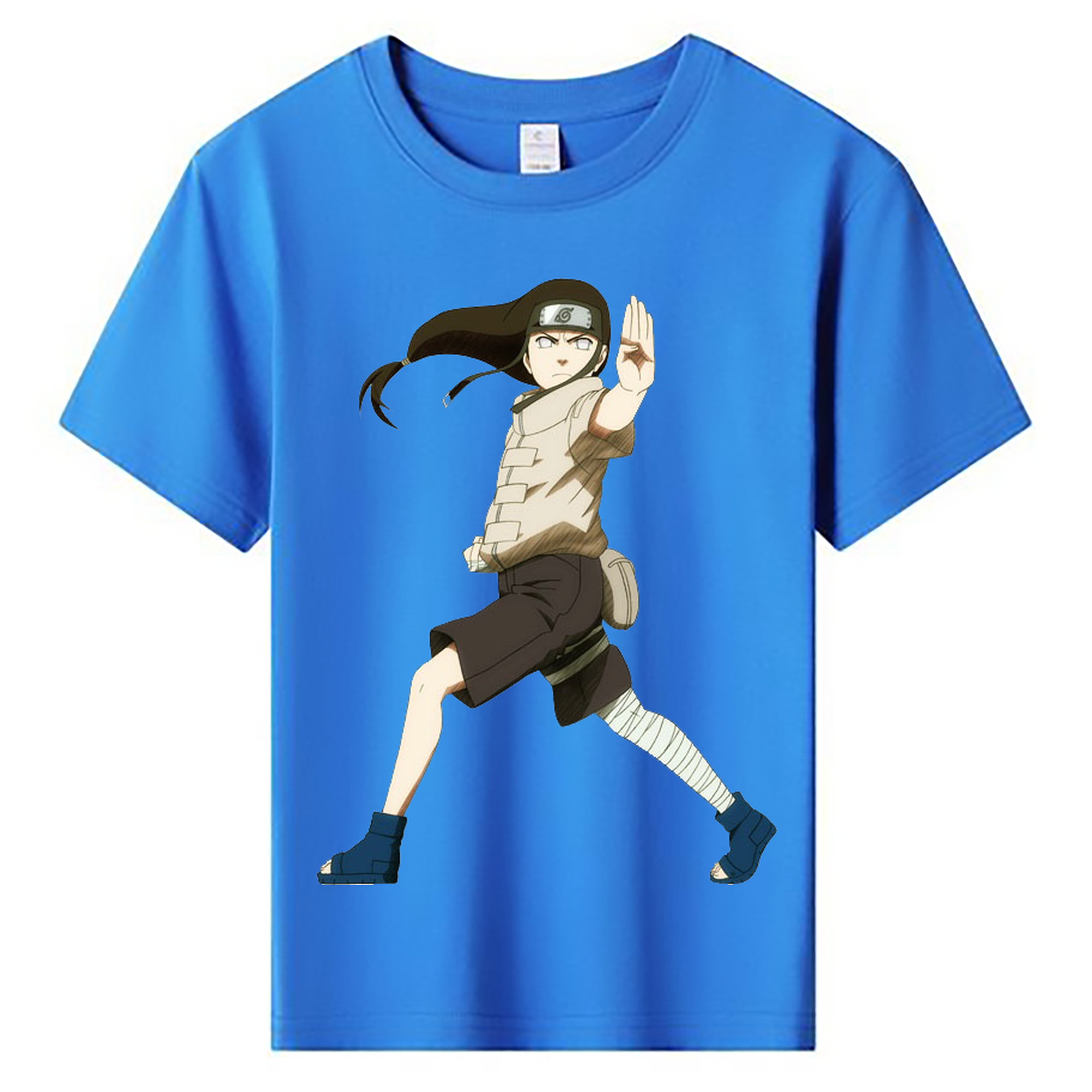 （画像用） NARUTO -ナルト- 日向ネジ Hyūga Neji 綿100％キッズTシャツ（フロントプリント）
